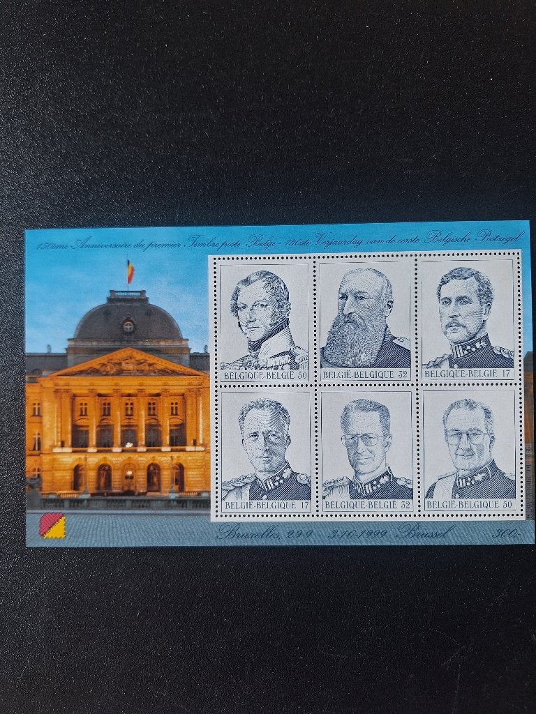 Blok 80 - jaar 1999 - 2832-2837 - De 6 koningen van België, Ophalen, Koninklijk huis, Postfris, Postfris