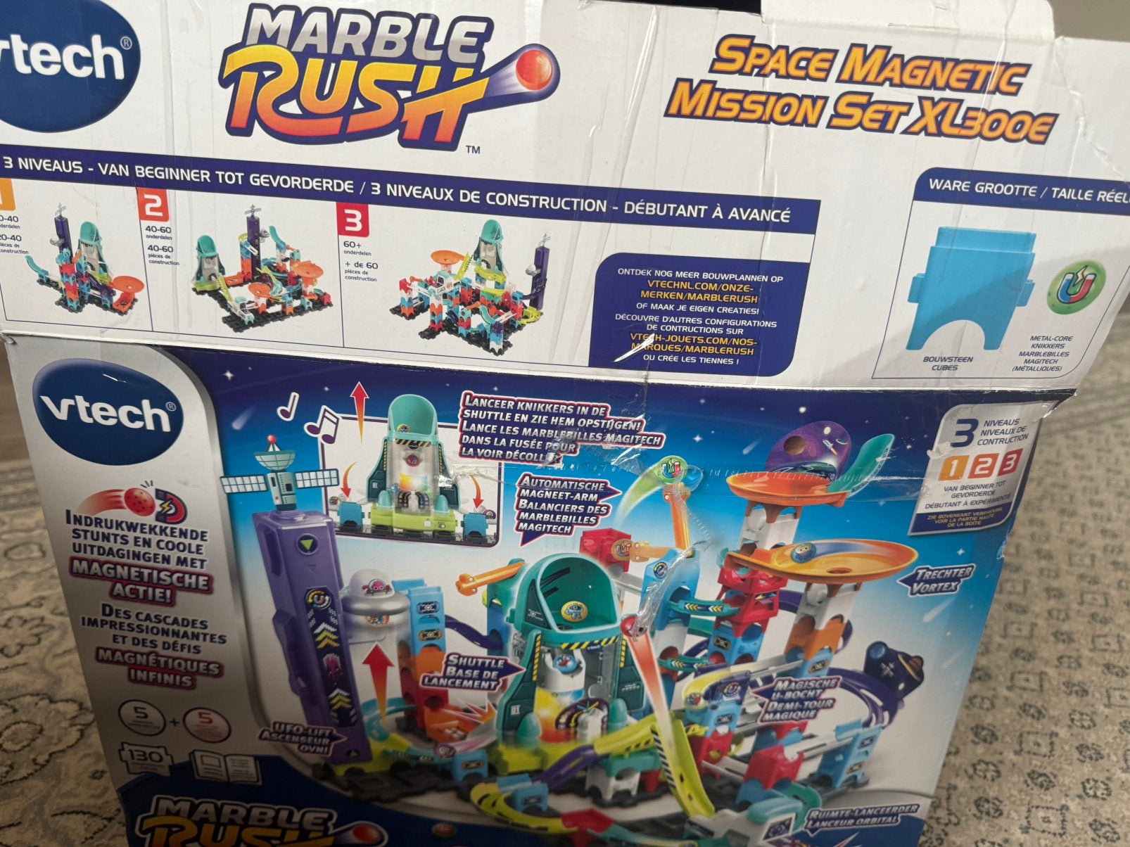 VTech Marble Rush Space Magnetic Mission Set XL300E, Kinderen en Baby's, Ophalen of Verzenden, Zo goed als nieuw