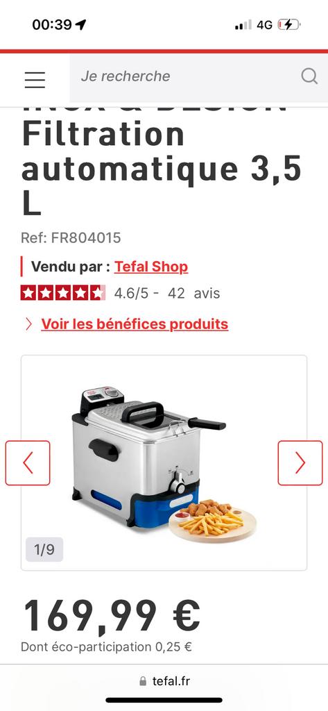 Friteuse tefal F58M1  très bonne état utilisé quelques fois, Enlèvement, Comme neuf
