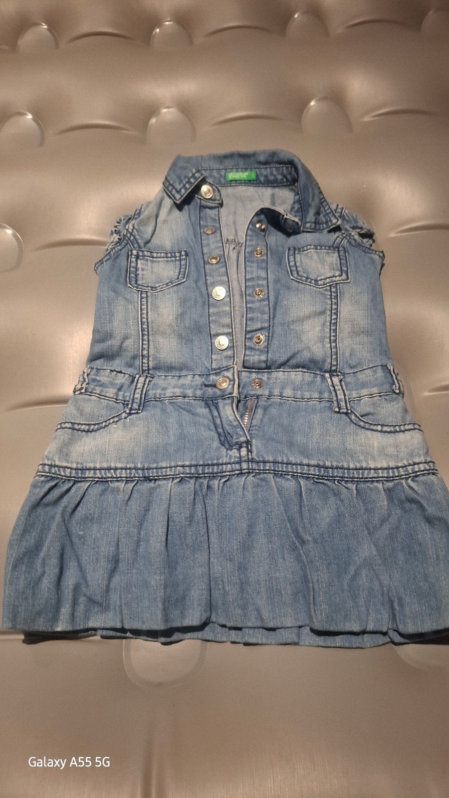 Robe en jean sans manches Benetton - Taille 90 cm, Robe ou Jupe, Enlèvement ou Envoi, Utilisé, Benetton