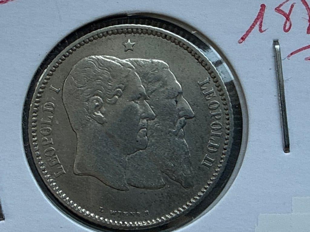 1 Frank 1880 België zilver, Postzegels en Munten, Verzenden, Zilver, Zilver