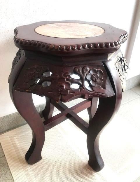 Bijzettafel Chinees plantenstandaard Hardhout Antiek😍💎💑👌, Antiek en Kunst, Ophalen of Verzenden