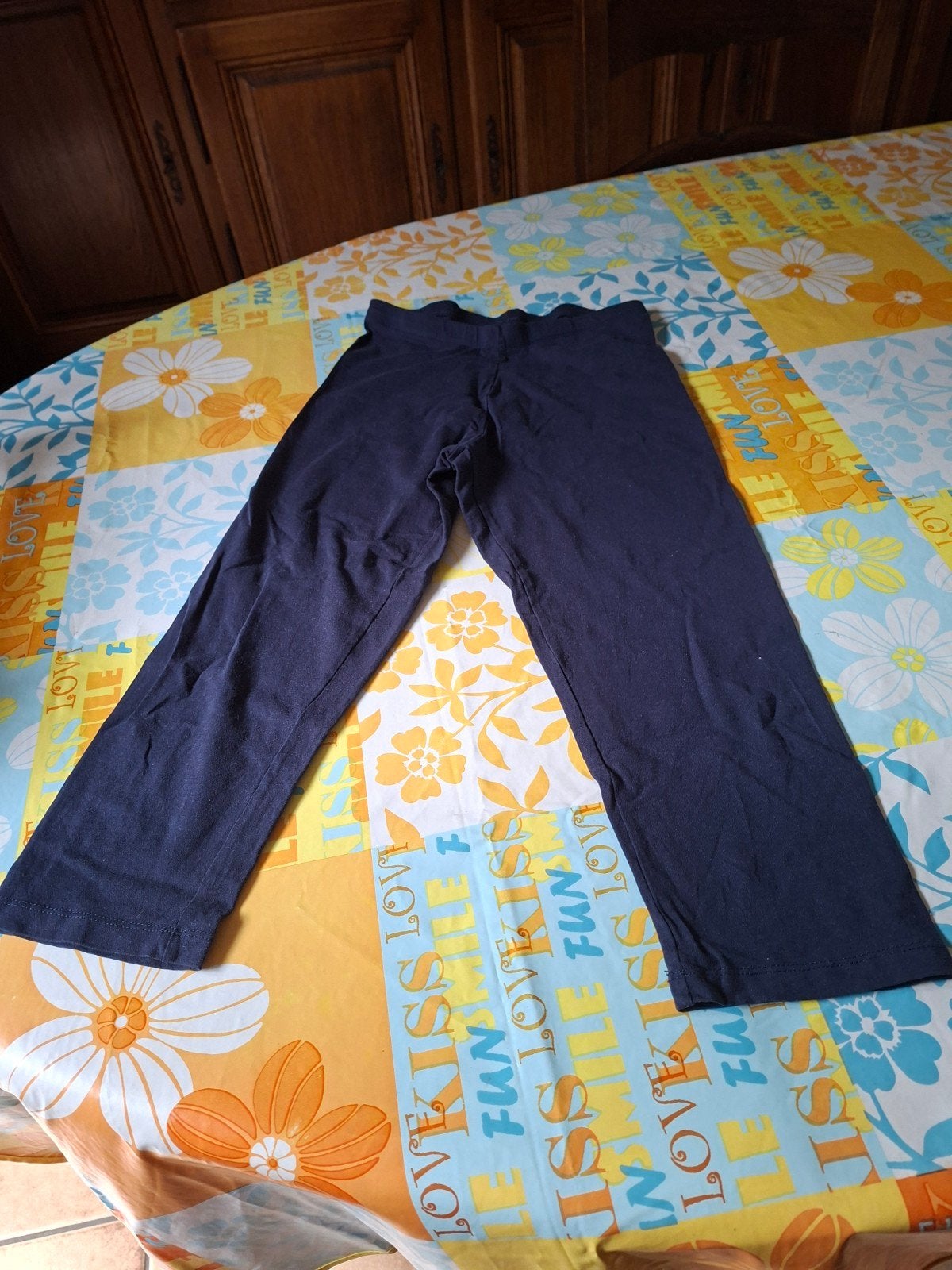 3/4 legging voor dames. Marineblauw. Maat 38. Negen., Ophalen of Verzenden, Blauw