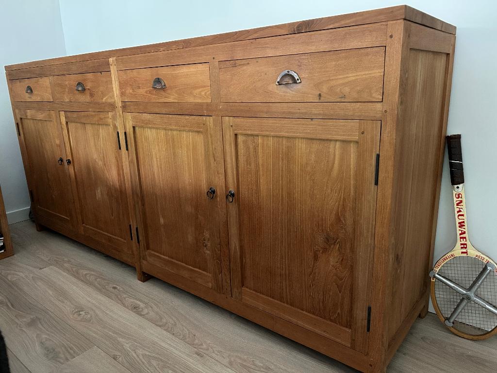 Dressoir in teak, Huis en Inrichting, Kasten | Dressoirs, Ophalen, Gebruikt, Teakhout, Modern koloniaal