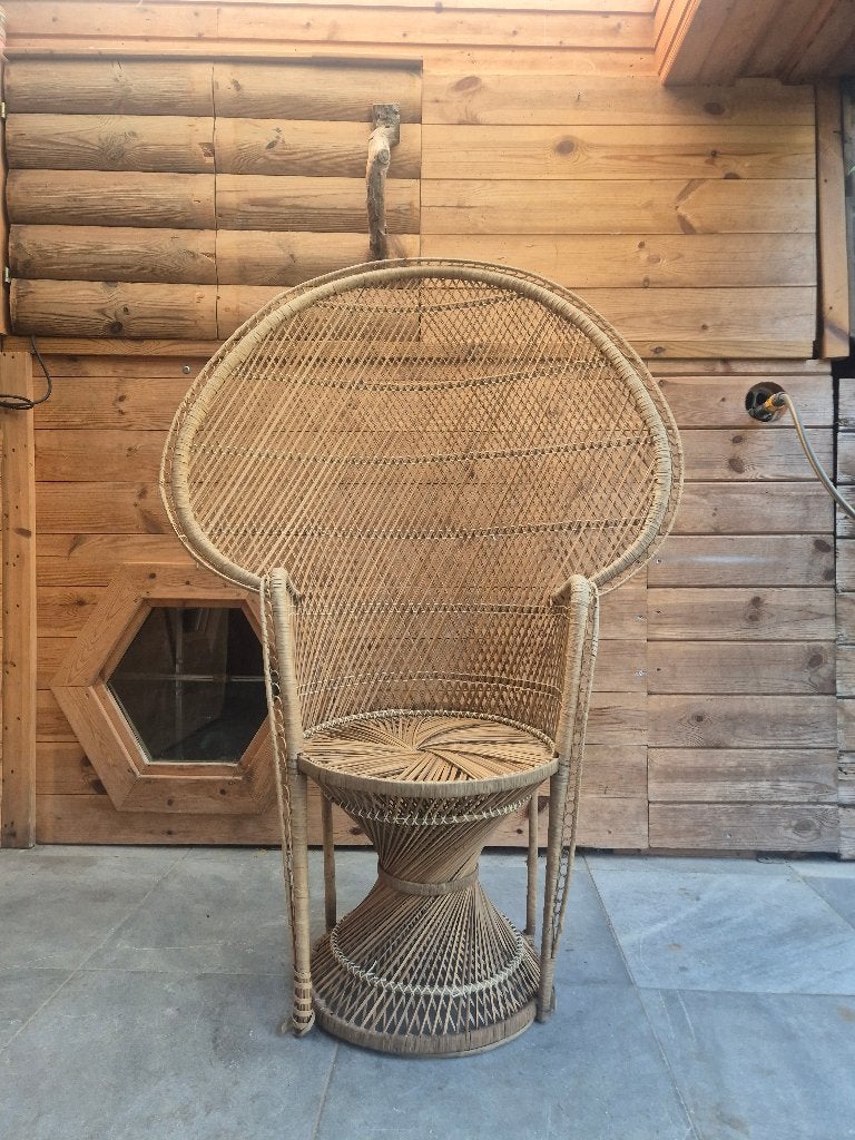 Vintage rotan Peacock Chair / Emmanuelle stoel, Ophalen