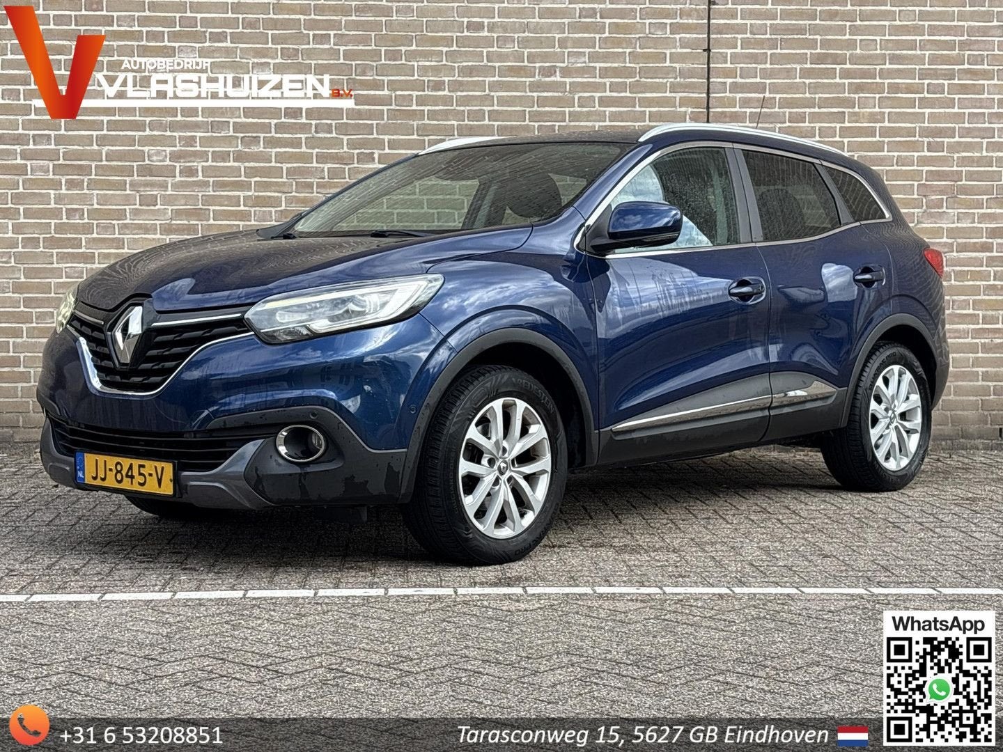 Renault Kadjar 1.2 TCe Intens | Leder | Climate | Cruise | N, Auto's, Renault, Kadjar, Zwart, Blauw, Bedrijf