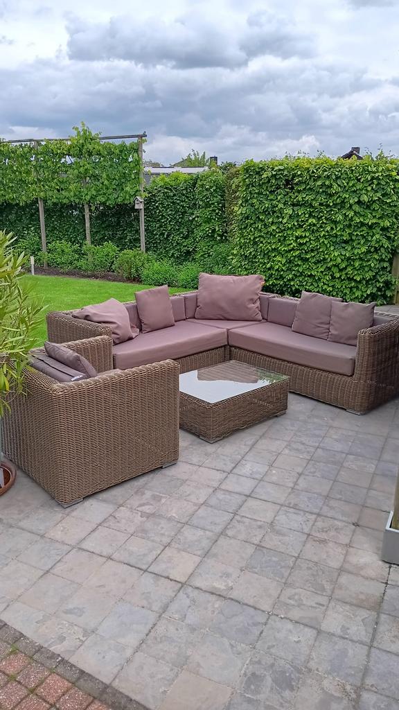 Wicker Loungeset, zeer goed onderhouden, Tuin en Terras, Ophalen, Gebruikt, Loungeset, Wicker