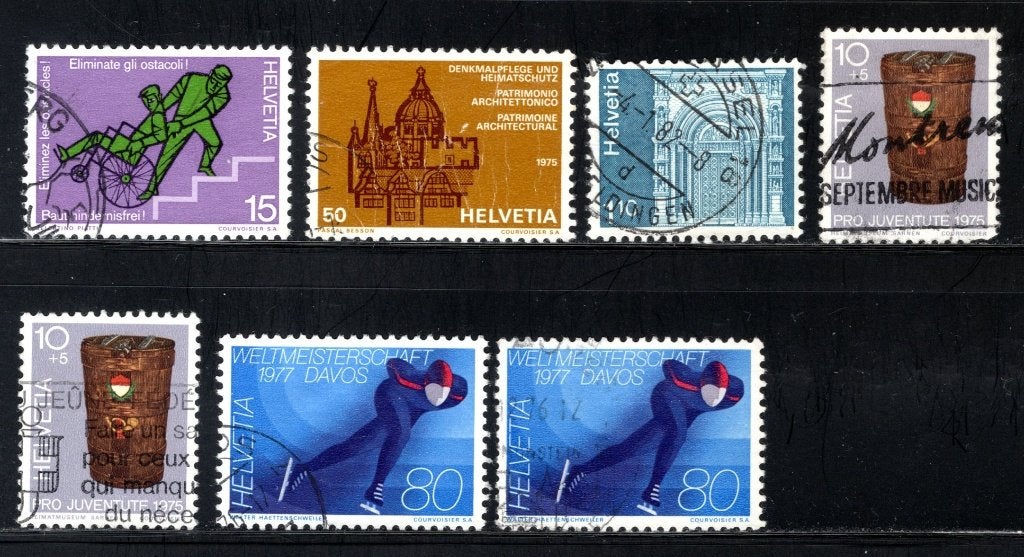 ZWITSERLAND Jaar 1975-1976 gestempeld, Verzenden, Gestempeld