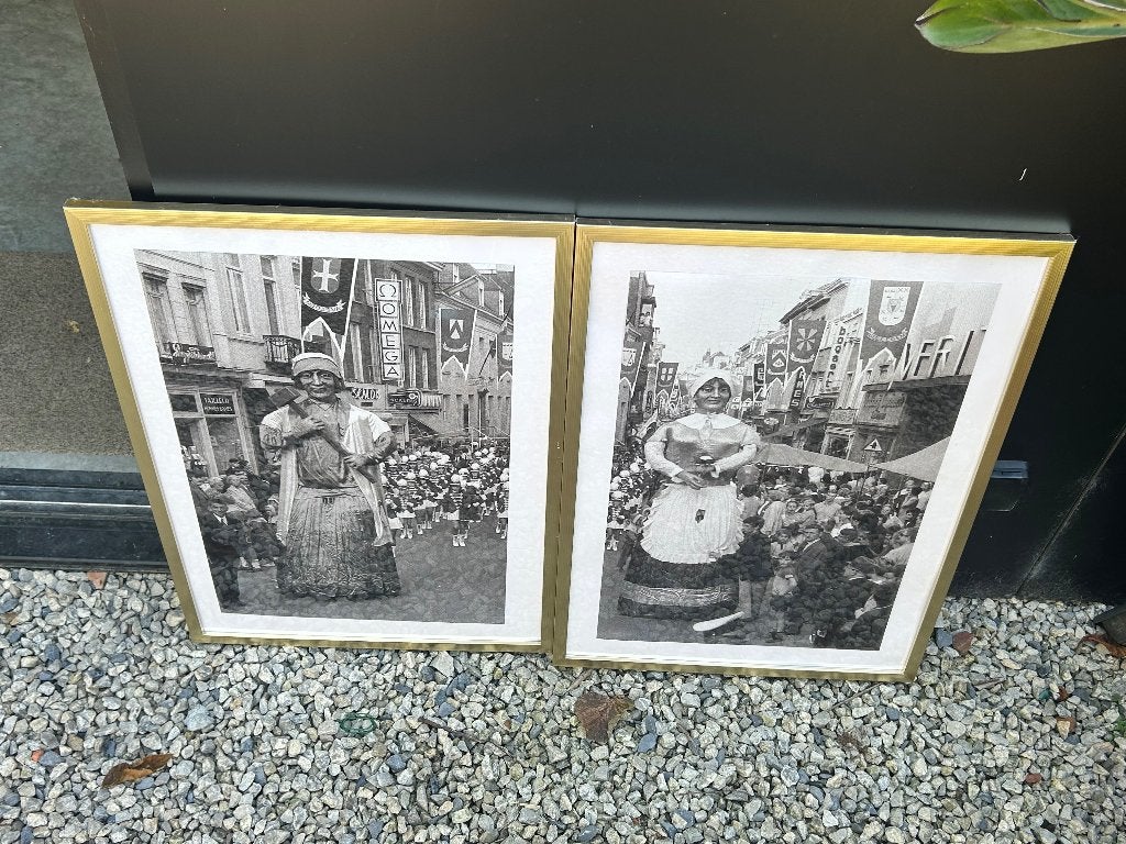 FotoKaders stad Kortrijk Manten & Kalle, Huis en Inrichting, Ophalen of Verzenden, Gebruikt