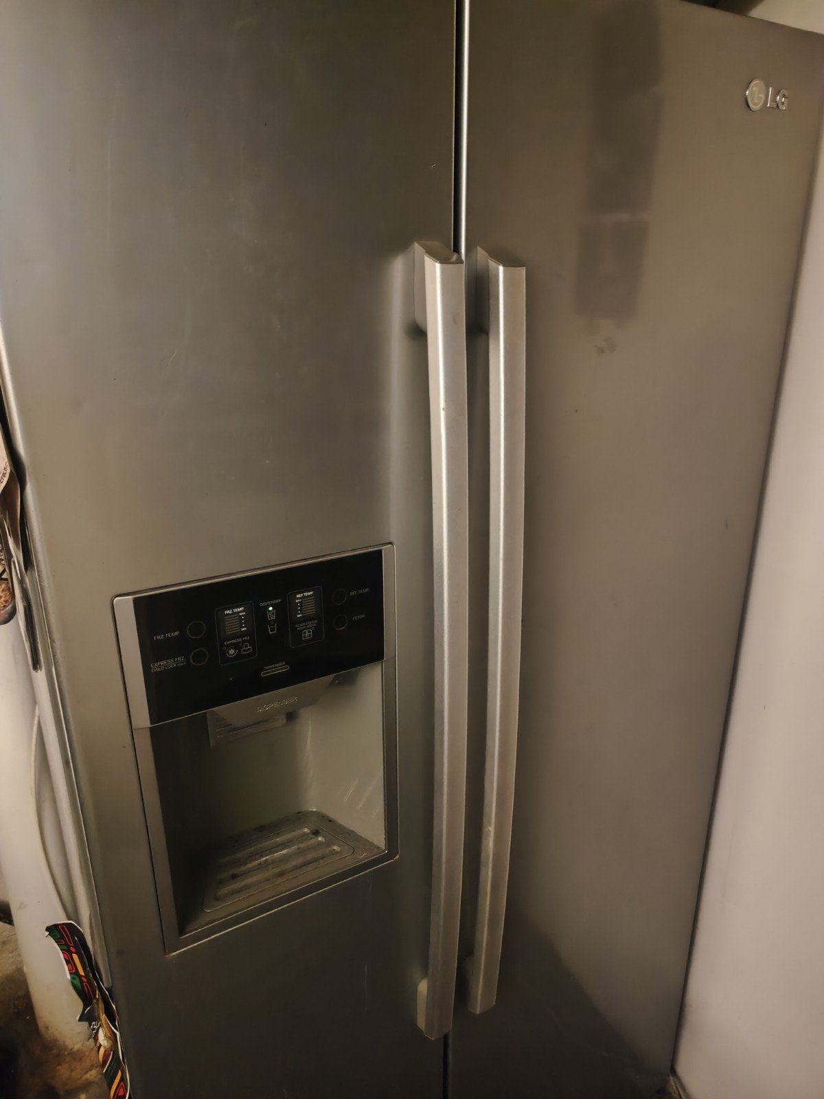Frigo américain LG inox avec distributeur d'eau et glaçons, Enlèvement