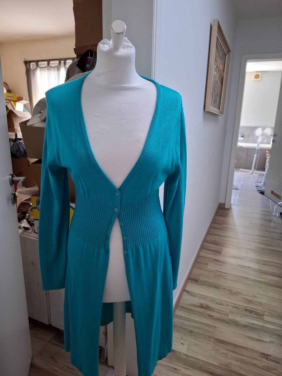 Groen/blauwe cardigan, Ophalen of Verzenden, Groen