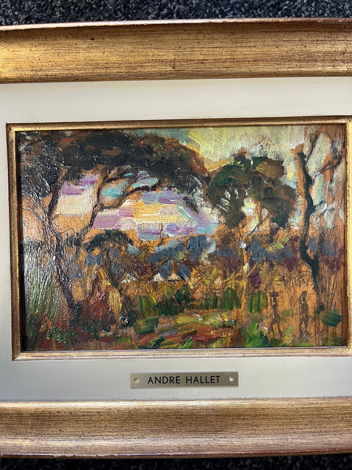 André HALLET toile 18/13 cm, Antiquités & Art, Enlèvement ou Envoi, Toile