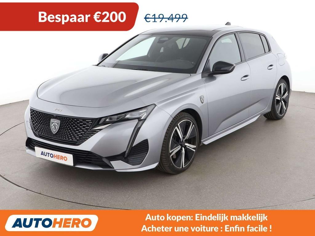 Peugeot 308 1.6 Hybrid GT (bj 2022, automaat), Auto's, Peugeot, Gebruikt, Alcantara, Startonderbreker, 31 g/km