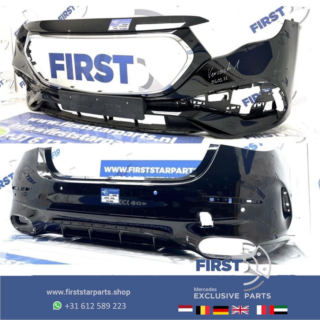 W214 AMG BUMPER PAKKET ZWART 2024 E KLASSE Voorbumper + Acht, Gebruikt, -, Ophalen of Verzenden, Bumper