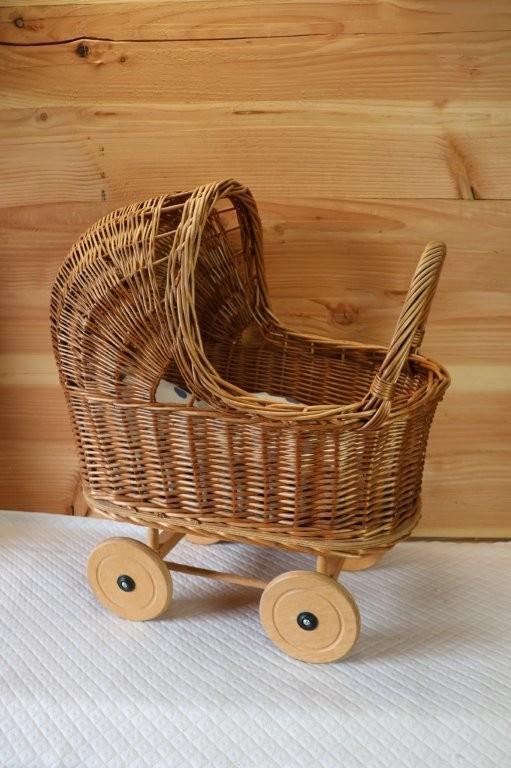 Rotan poppenwagen, Kinderen en Baby's, Speelgoed | Poppen, Ophalen, Gebruikt