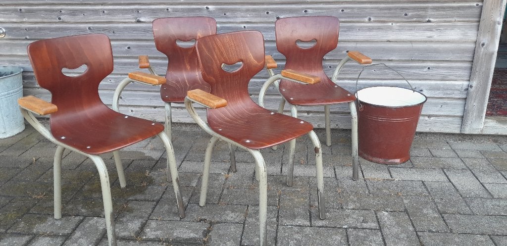 Mooie vintage kinderstoelen , schoolstoeltjes Tubax 1969, Ophalen of Verzenden