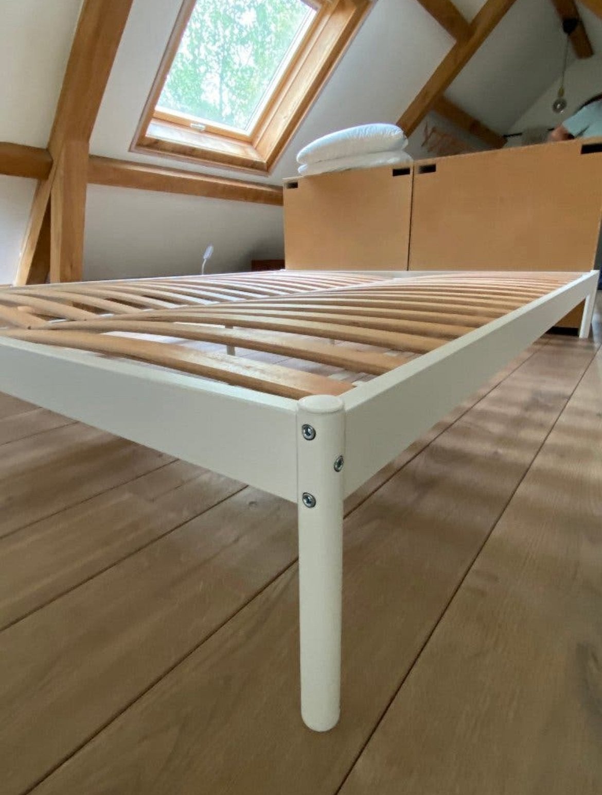 Ikea Vevelstad bed 160x 200 incl matras, Ophalen, Zo goed als nieuw, Wit