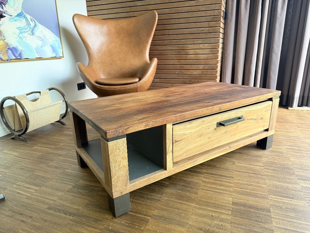 Salontafel in teak, Ophalen, 100 tot 150 cm, Teakhout, 50 tot 100 cm