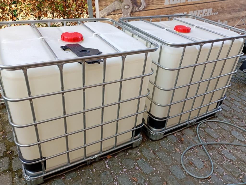 Cubitainers 1.000 liter / IBC container, Tuin en Terras, Ophalen, Kunststof, Met kraantje, 150 liter of meer