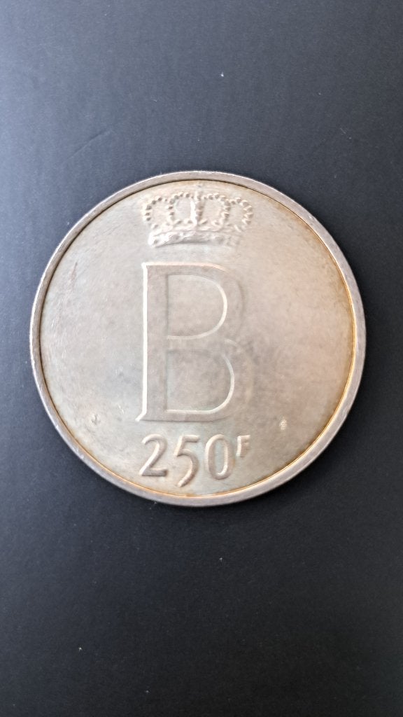 Herdenkingsmunt 250 BF, Ophalen, Zilver, Losse munt, Zilver