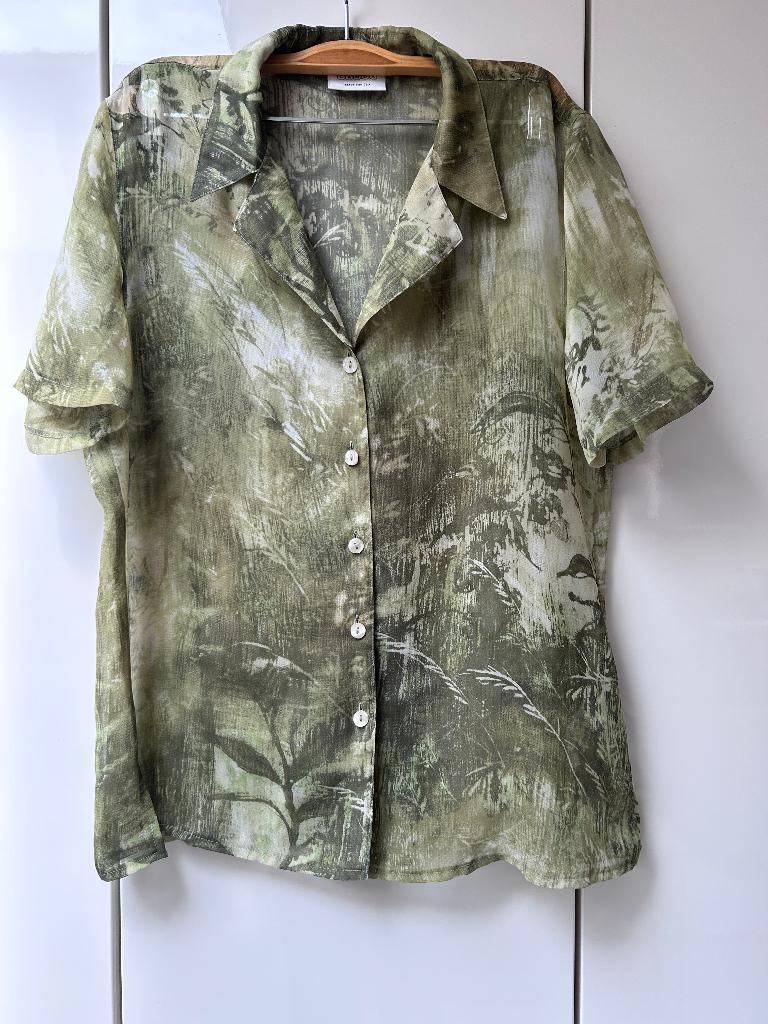 Chemisier vert transparent Canda - Taille 44 *', Taille 42/44 (L), Enlèvement ou Envoi, Comme neuf, Vert