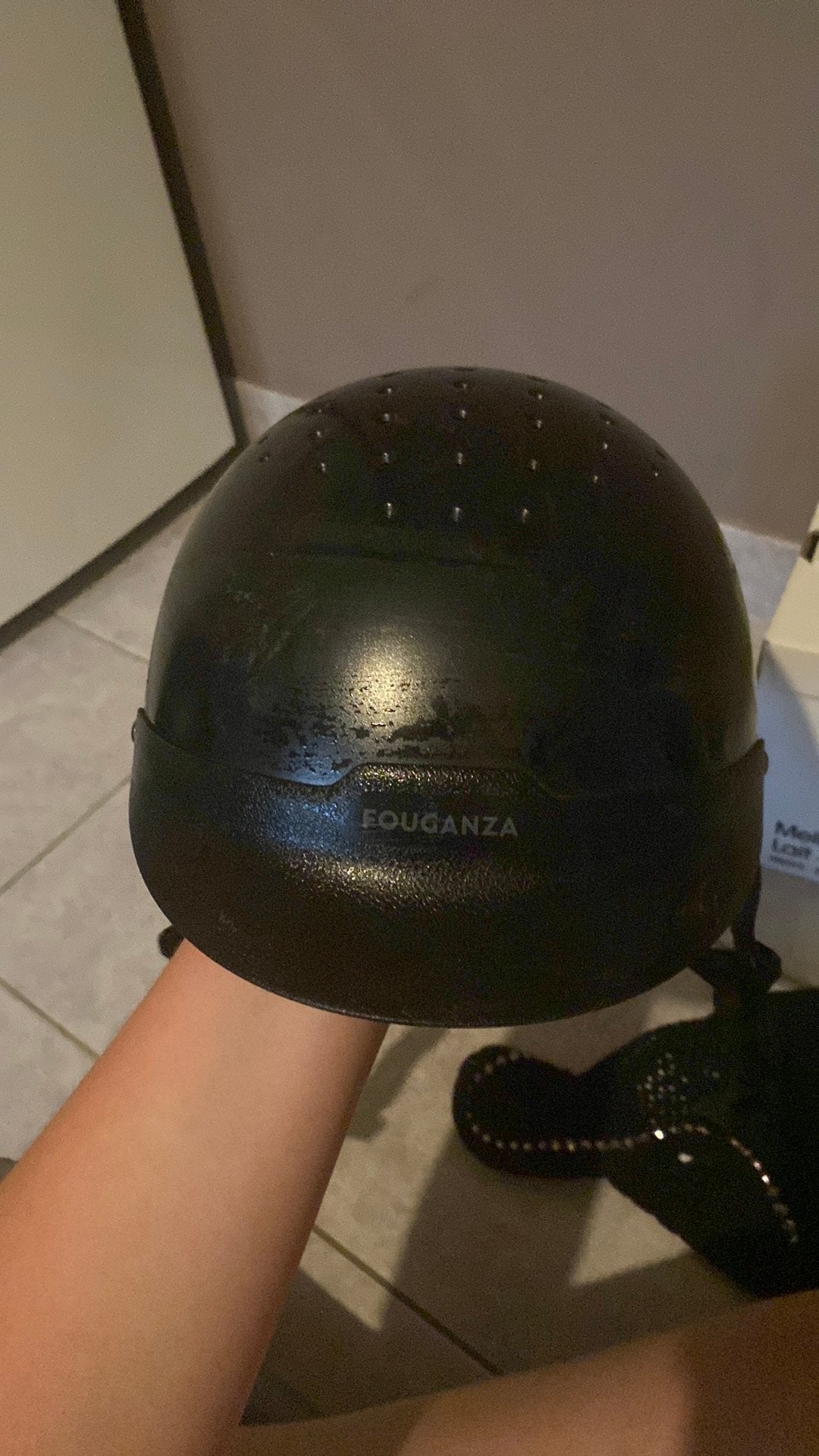 Paardrijhelm en Chaps Decathlon, Enlèvement, Comme neuf