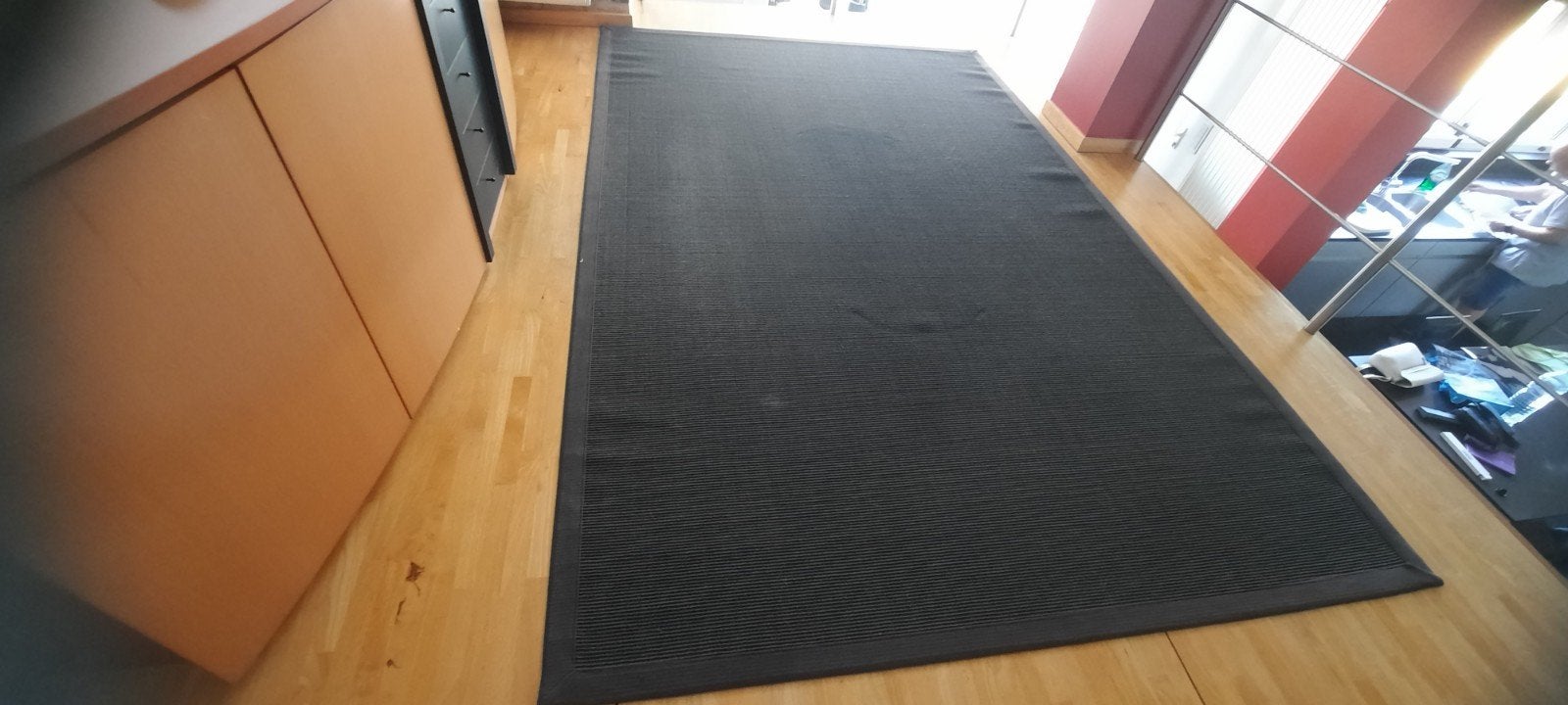 Tapijt (sisal) donkergrijs, Gris, 200 cm ou plus, 150 à 200 cm, Enlèvement