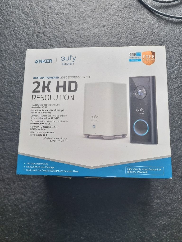 Anker Eufy 2K Deurbel met Homebase en voeding, Huis en Inrichting, Deurbellen, Gebruikt, Draadloos, Bewegingsdetectiesensor, Compatibel met smartphone