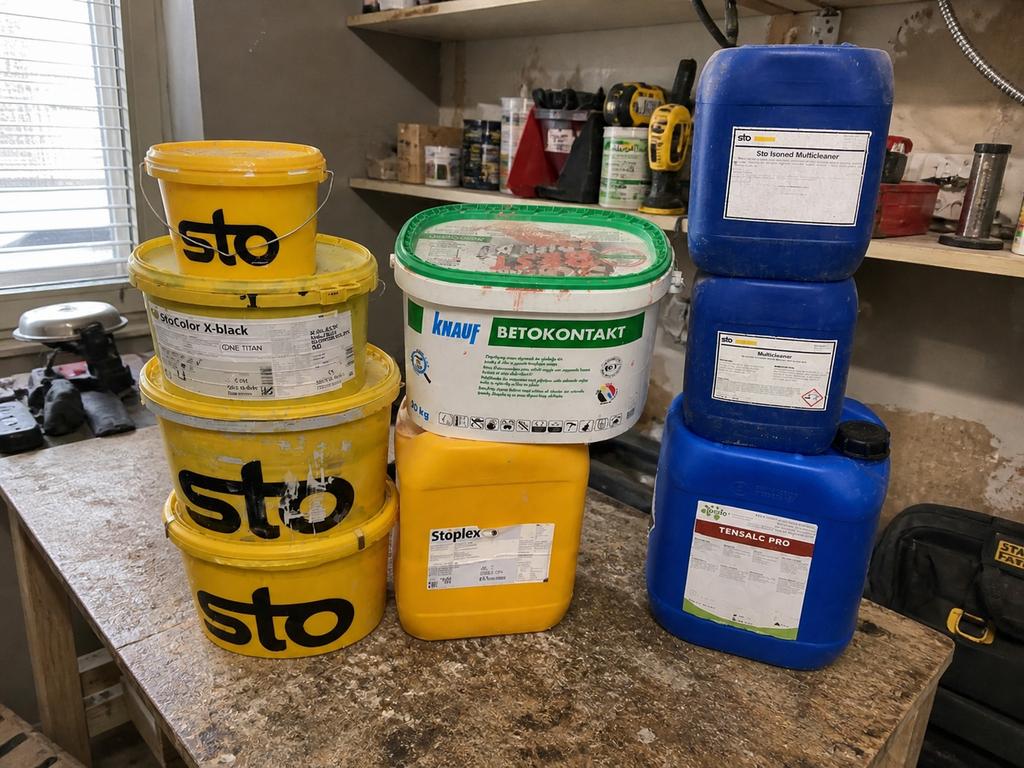 Partij bouwproducten StoKnauf primers, coatings & reinigers, Enlèvement, Peinture