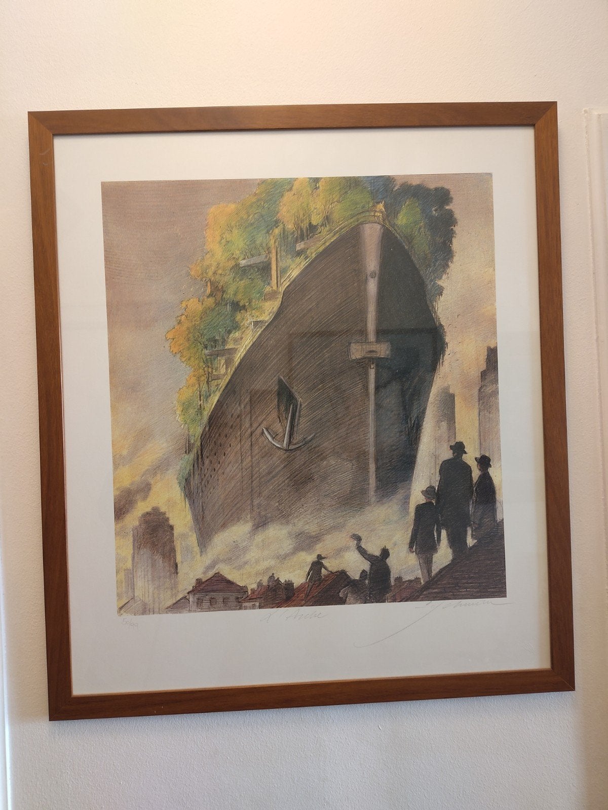 ️ François Schuiten „L'Arche” zeefdruk gesigneerd 50/99, Antiek en Kunst, Kunst | Litho's en Zeefdrukken, Ingelijst, Ophalen, Personages en Fantasiefiguren