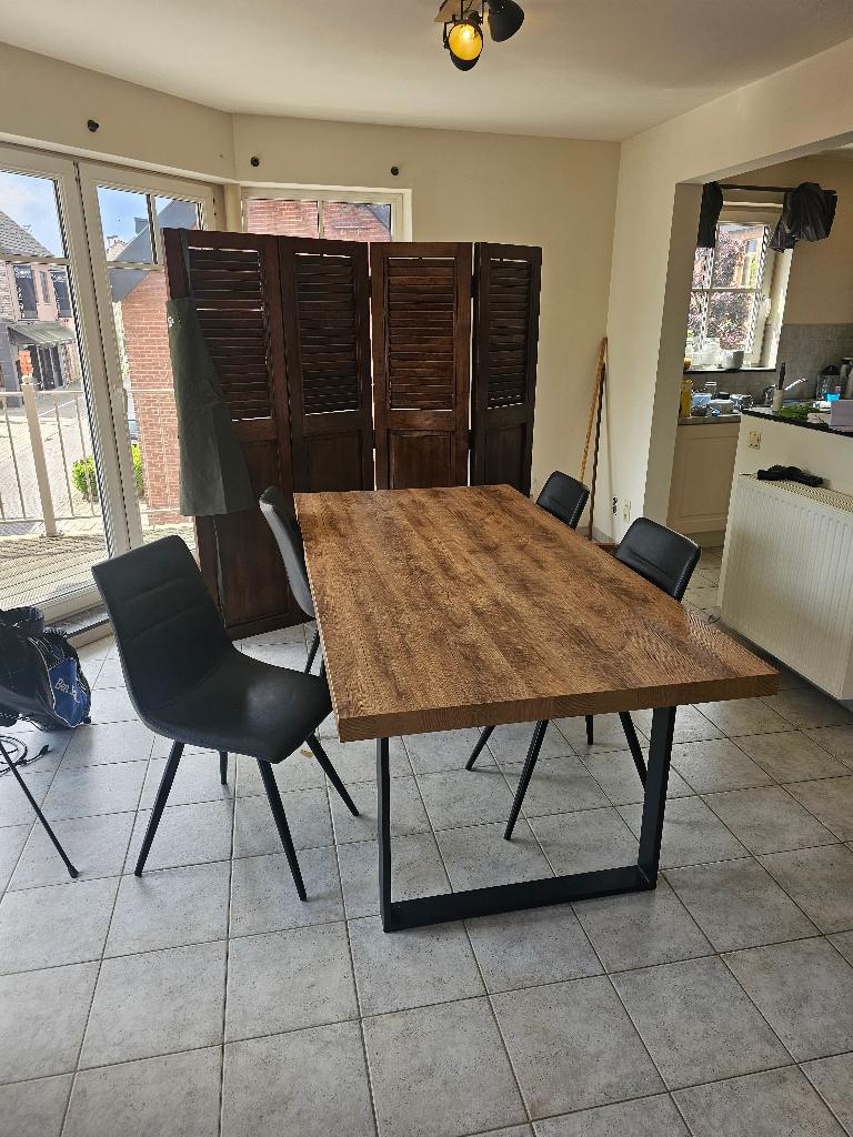 Zo goed als NIEUWE industriele woonkamerset, Huis en Inrichting, Complete eetkamers, Ophalen, Zo goed als nieuw, Industrieel, 4 tot 6 stoelen