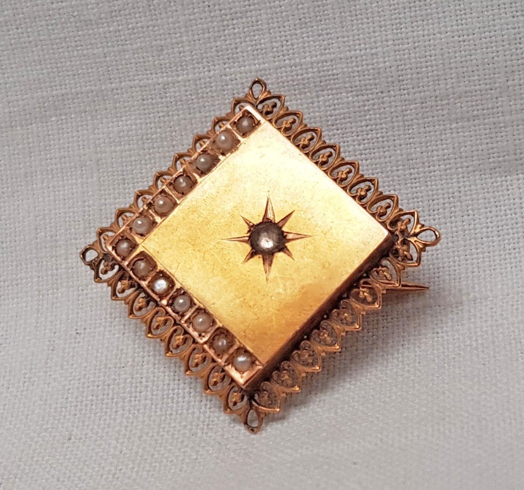 Broche ancienne flamande de 18 carats., Bijoux, Sacs & Beauté, Enlèvement ou Envoi, Broche