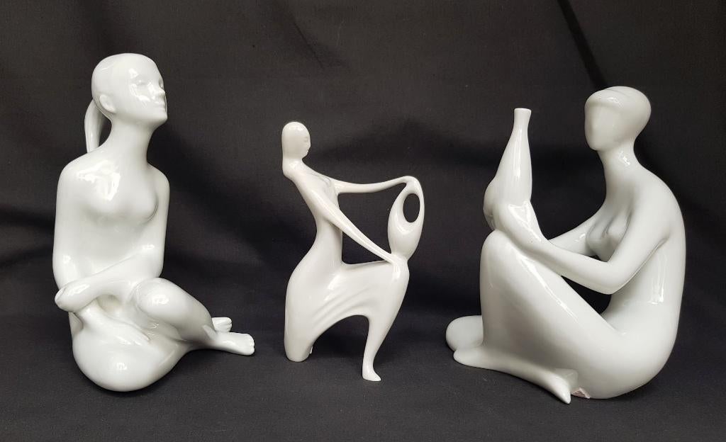 Porcelaine vintage Royal Dux - Jaroslav Jezek - 3 pièces, Enlèvement ou Envoi