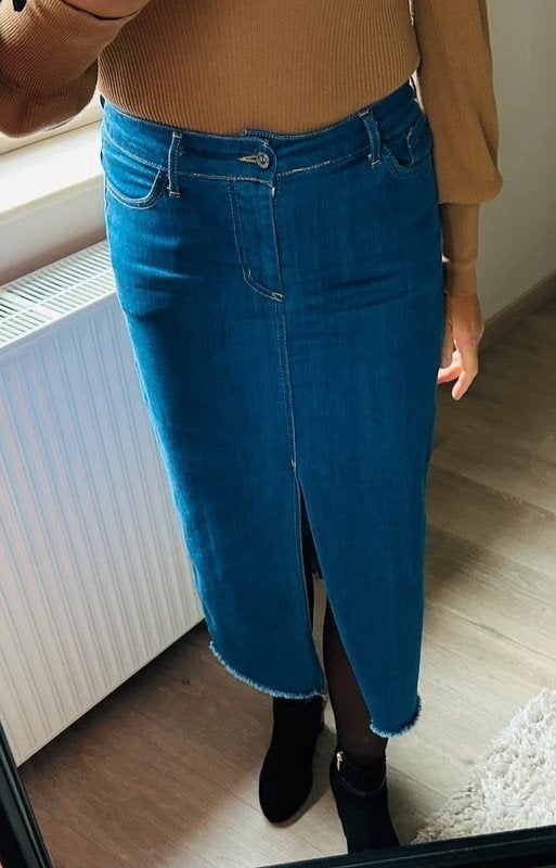 Lange jeansrok Terra di Siena NIEUW, Kleding | Dames, Rokken, Maat 38/40 (M), Terra di Siena, Blauw, Nieuw