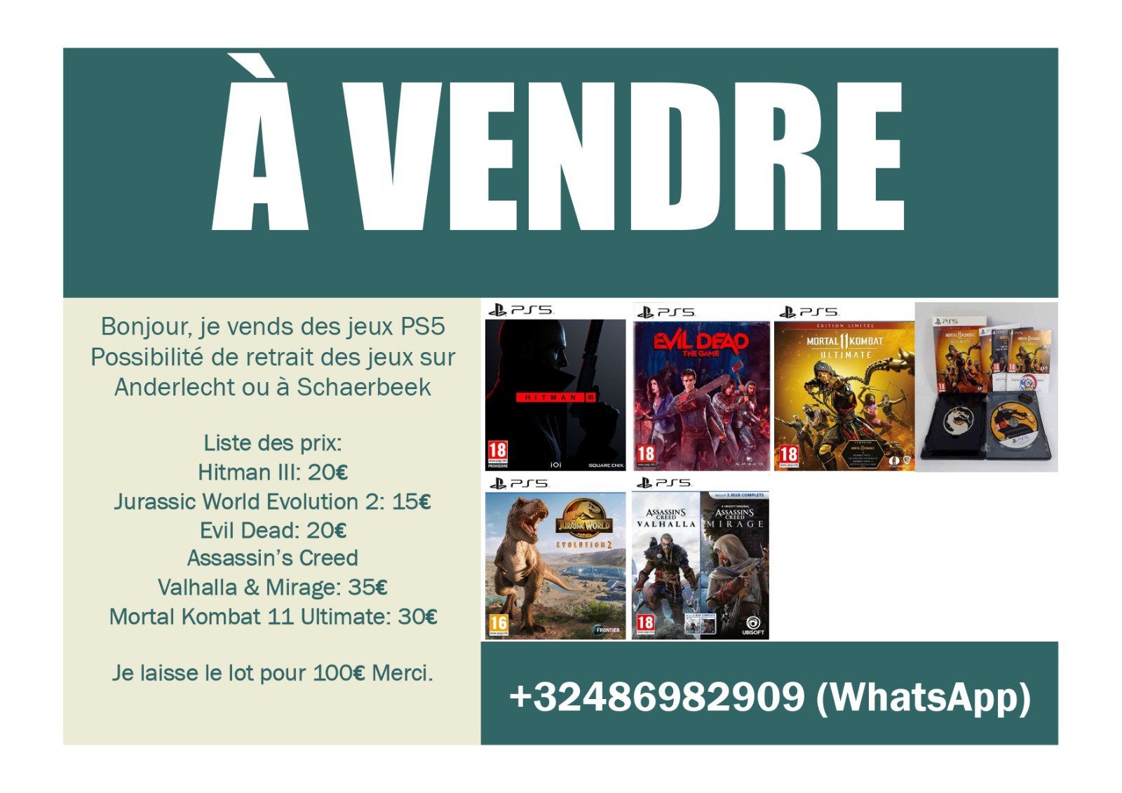 Jeux Ps5 à vendre, Enlèvement, Comme neuf