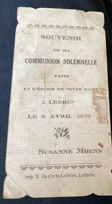 Cartes de communion 1930, Enlèvement, Image pieuse