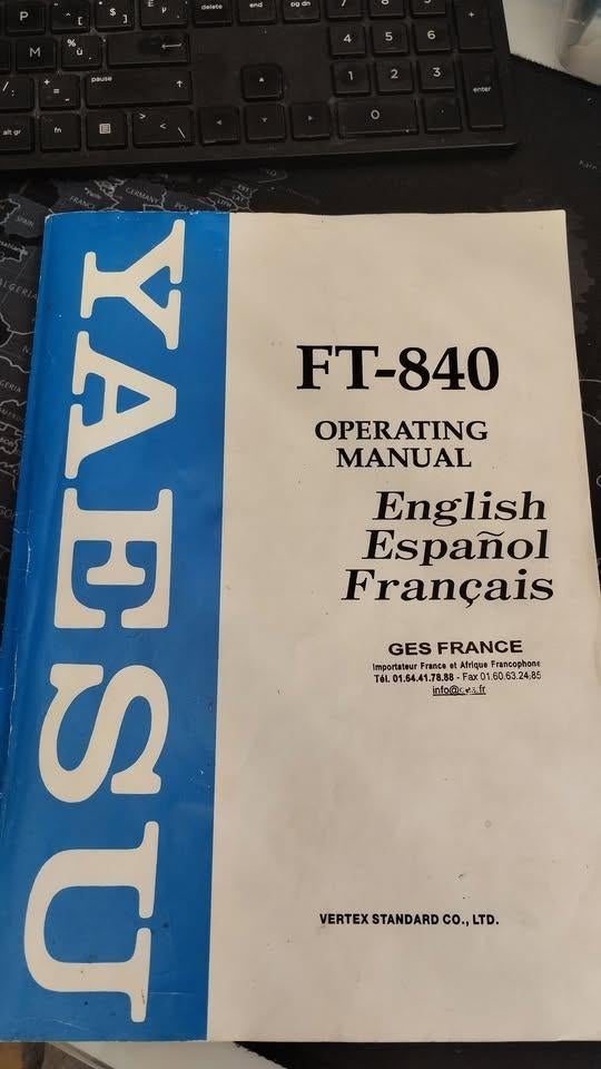 Manuel Yaesu FT-840, Télécoms, Envoi, Comme neuf, Émetteur et Récepteur
