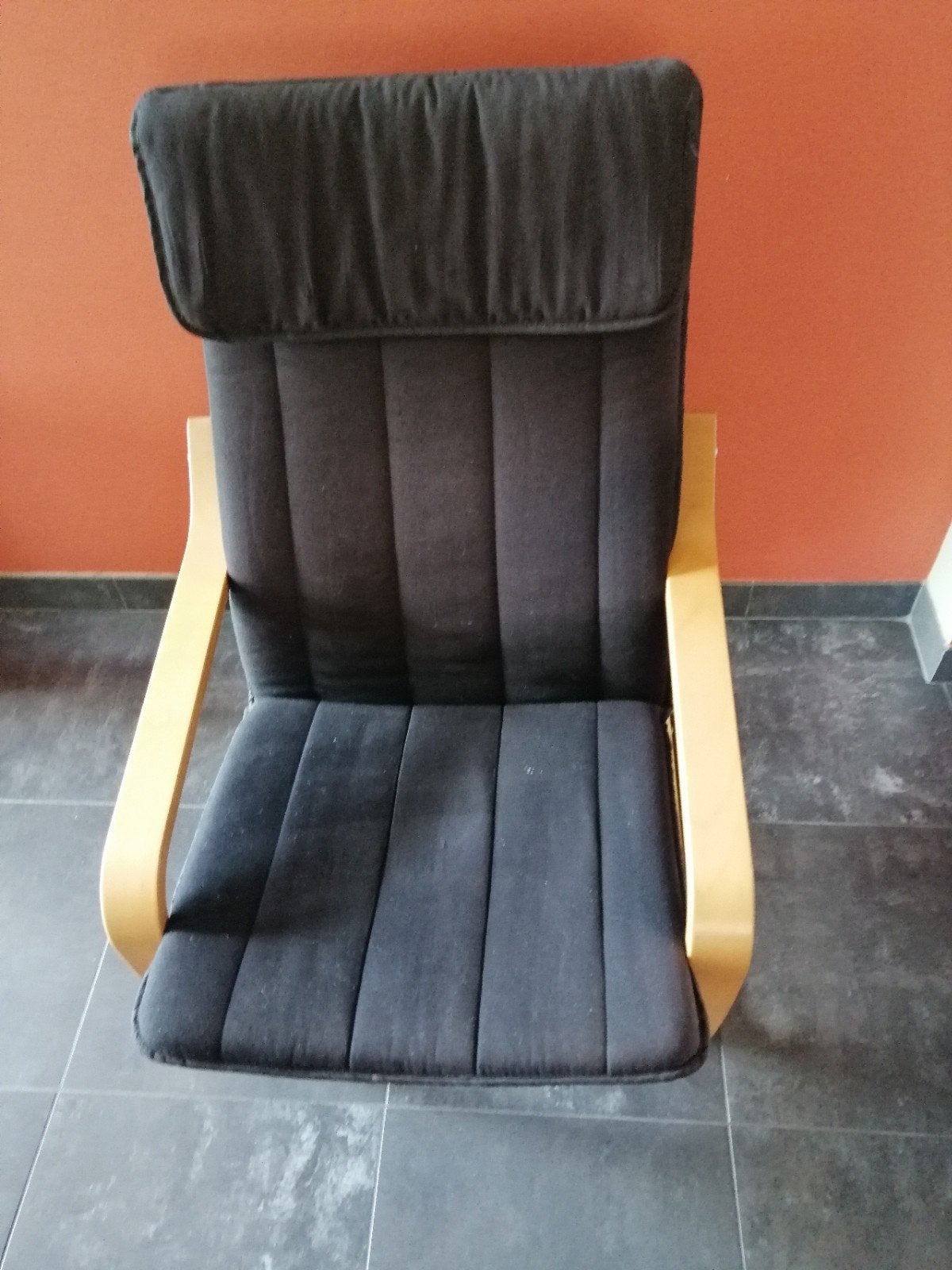 ZETEL IKEA POANG, ZWARTE STOF, Huis en Inrichting, Fauteuils, Ophalen, Gebruikt, Stof