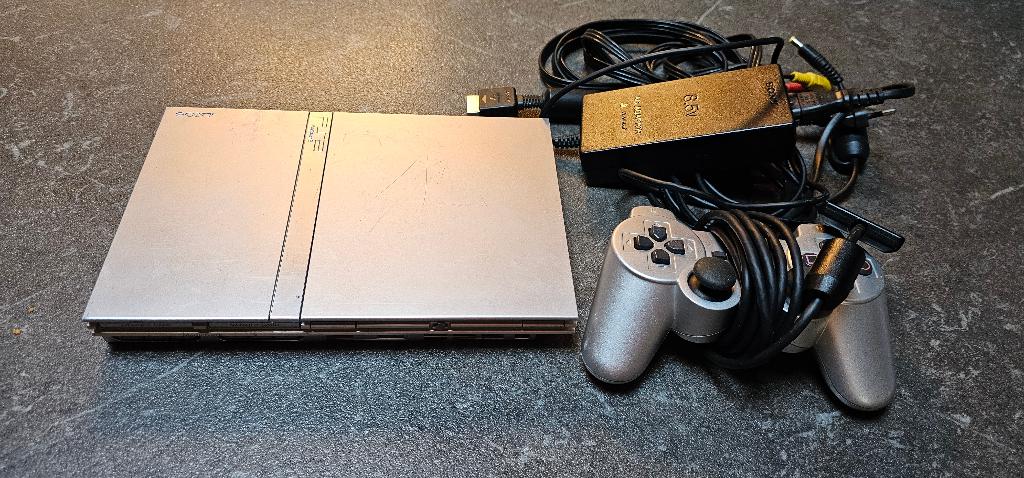 PS2 slim grijs, Ophalen of Verzenden, Gebruikt