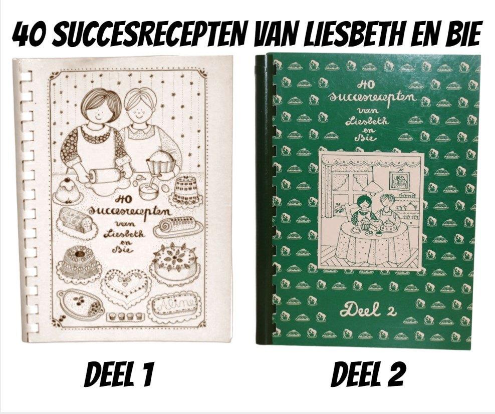 40 SUCCESRECEPTEN VAN LIESBETH & DE BIE (DEEL 1 EN 2), Ophalen of Verzenden, Zo goed als nieuw, Taart, Gebak en Desserts