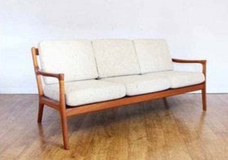 Canapé vintage danois en teck 3 places | Style Mid-Century, Trois personnes, Moins de 75 cm, 150 à 200 cm, Mid-Century Modern | 1960's