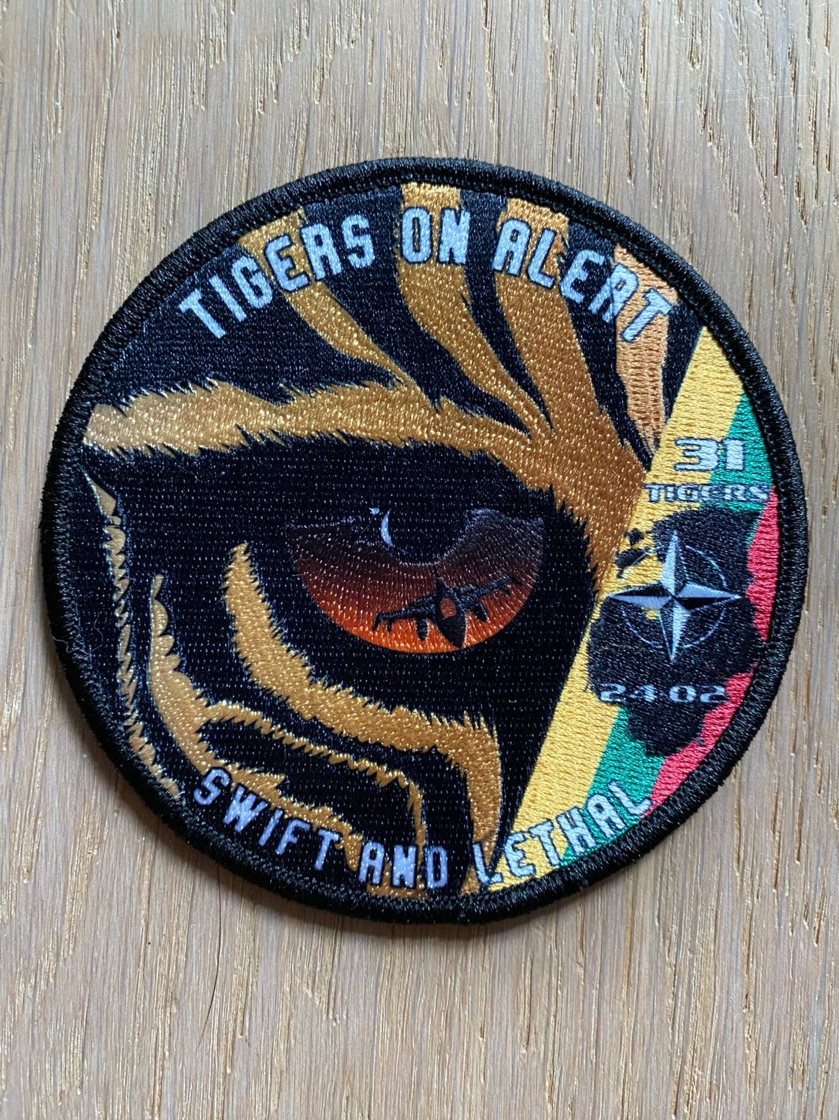 31 Tigers - Force aérienne Belge, Enlèvement ou Envoi, Neuf, Écusson, Insigne ou Logo