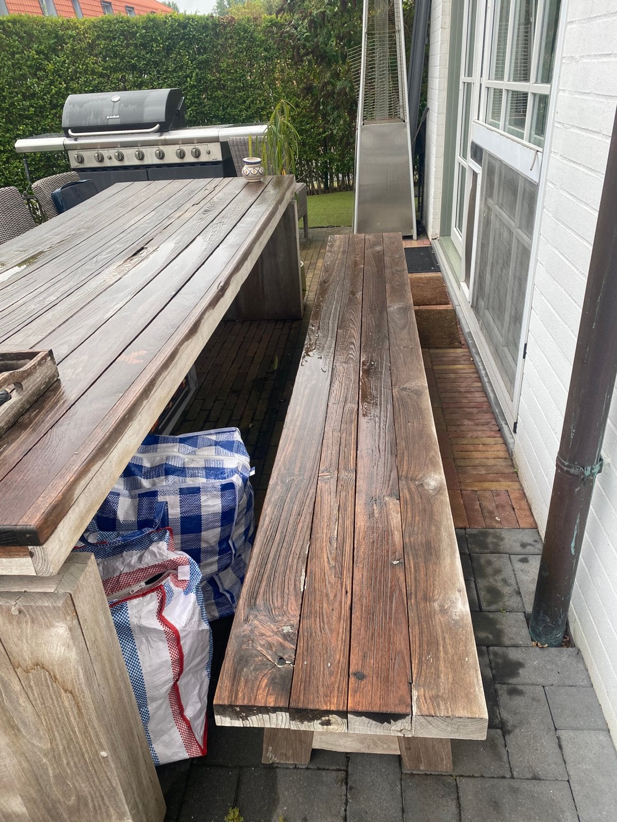 Houten bank, Tuin en Terras, Ophalen, Zo goed als nieuw