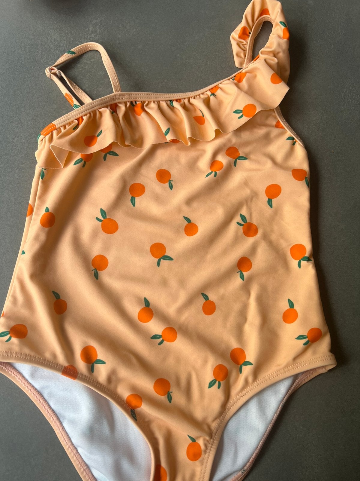 Badpak appelsienen - maat 8 jaar, Enfants & Bébés, Maillots de bain pour enfants, Maillot de bain, Taille 128, Enlèvement, Utilisé