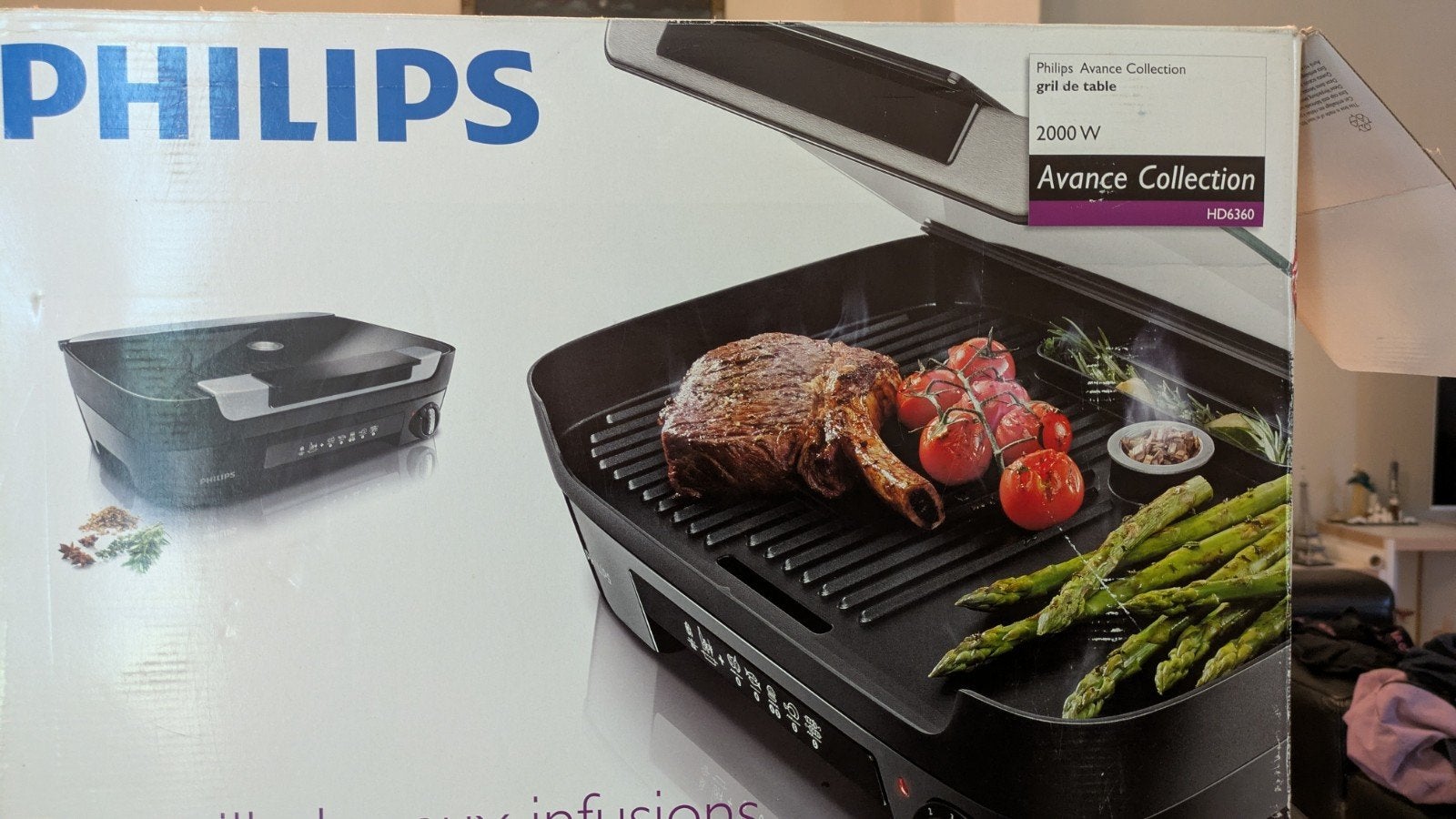 Tafelgrill Philips Avance Collection, Elektronische apparatuur, Ophalen, Uitneembare platen, Zo goed als nieuw