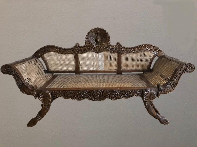Rare Banquette Royale du Rajasthan (XIXe) – 2m55, Antiquités & Art, Antiquités | Meubles | Chaises & Canapés, Enlèvement