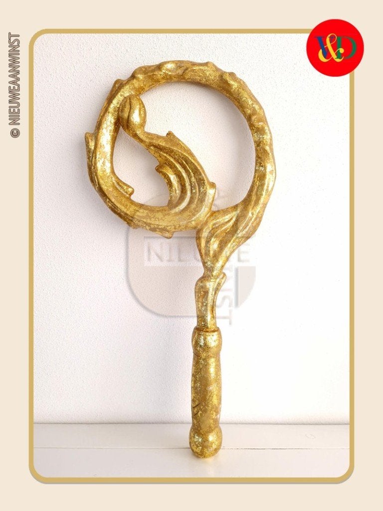 Nostalgische V&D etalage Sinterklaas staf - goud, 60cm, Verzenden, Gebruikt