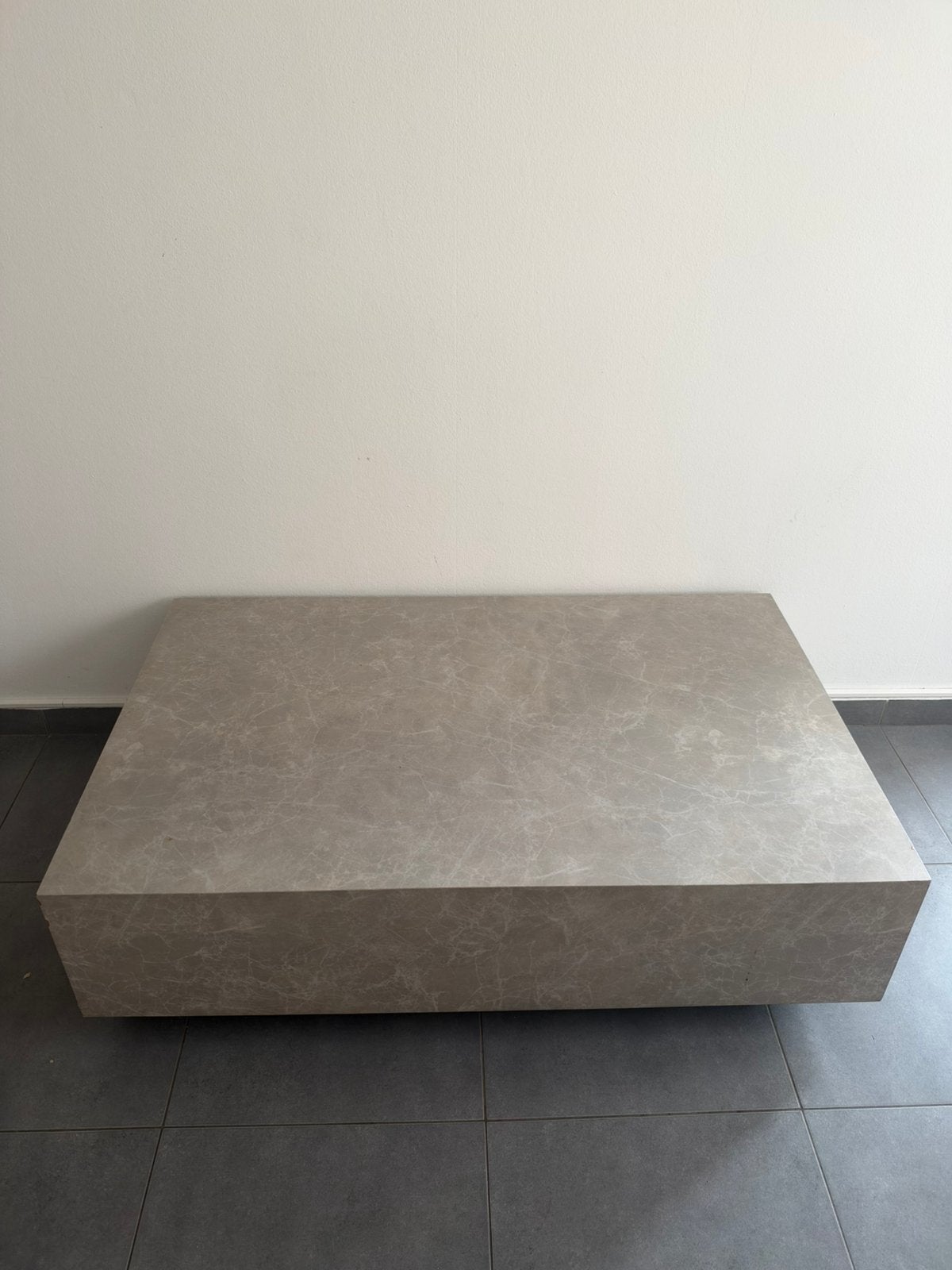 Salontafel marmer patroon, Ophalen, Marmer, Zo goed als nieuw, Rechthoekig
