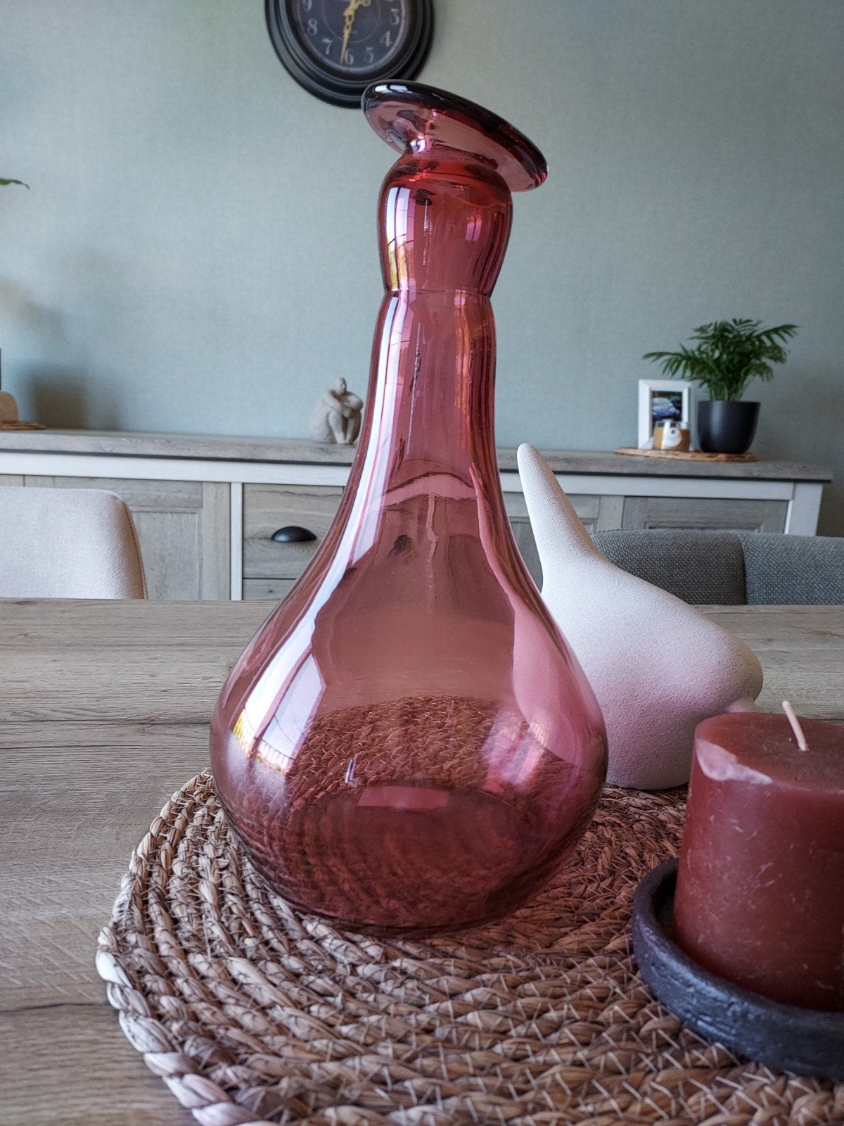 Roze glazen vaas, Huis en Inrichting, Ophalen, Roze