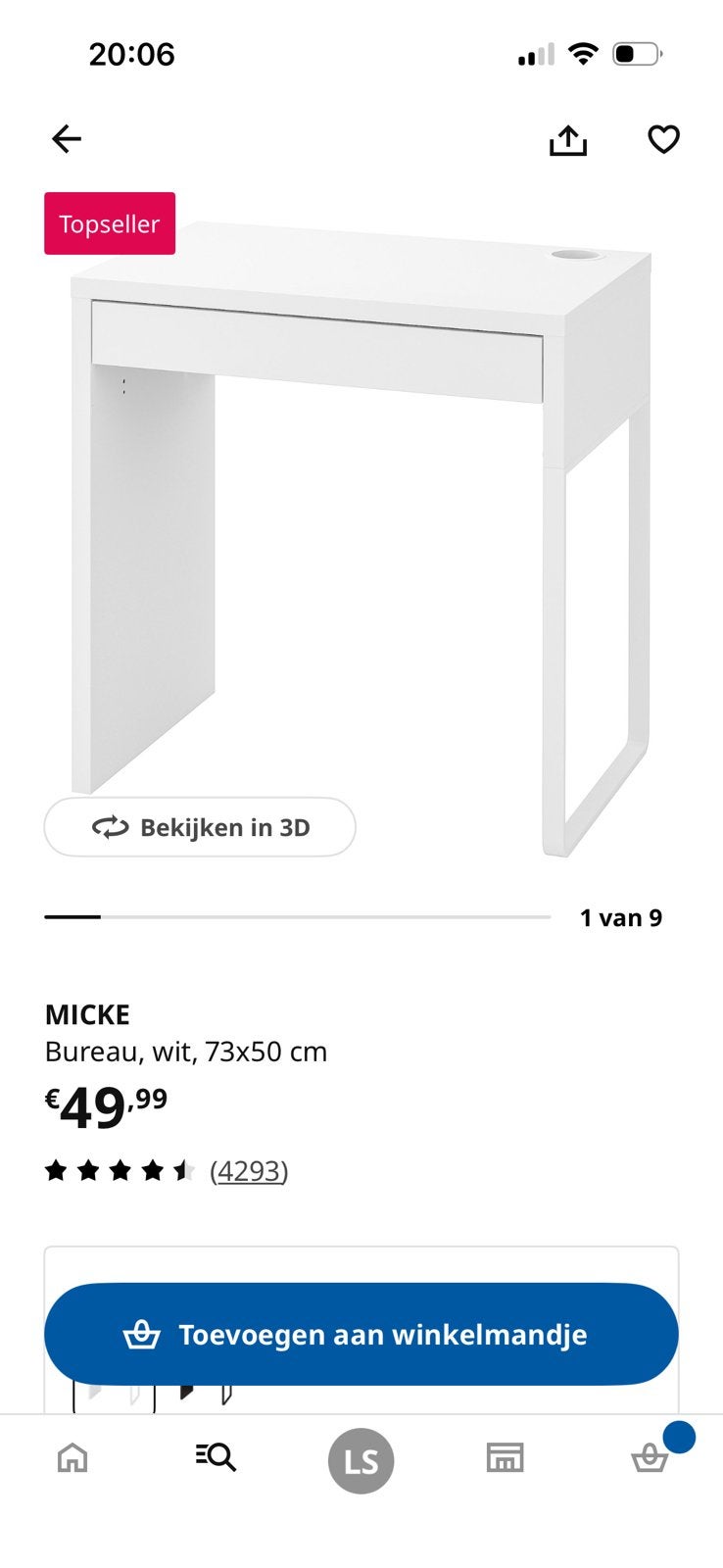 Bureau met lamp voor kinderen, Huis en Inrichting, Bureaus, Ophalen, Zo goed als nieuw, IKEA